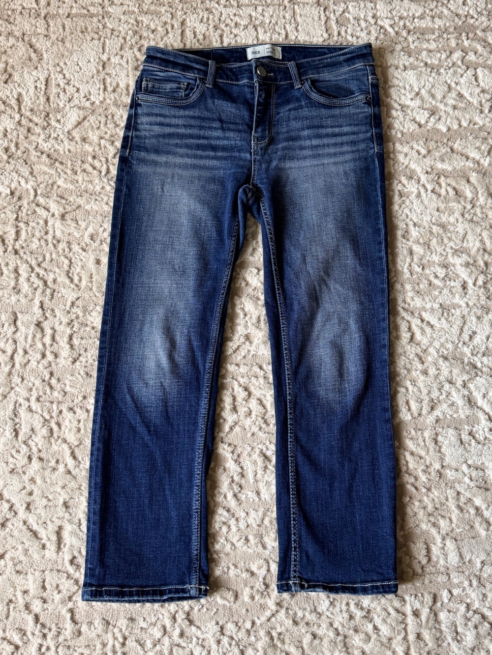 Women’s BKE Dark Blue Cropped Straight-Leg Jeans